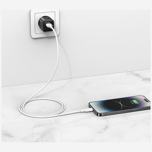 USAMS U90 2.4A USB-A til Lightning-kabel hvid