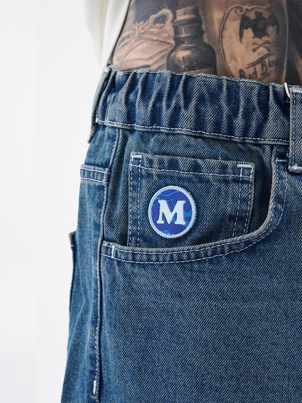 MyStars Blå Basic Mörkblå Jeansshorts för Herr 29