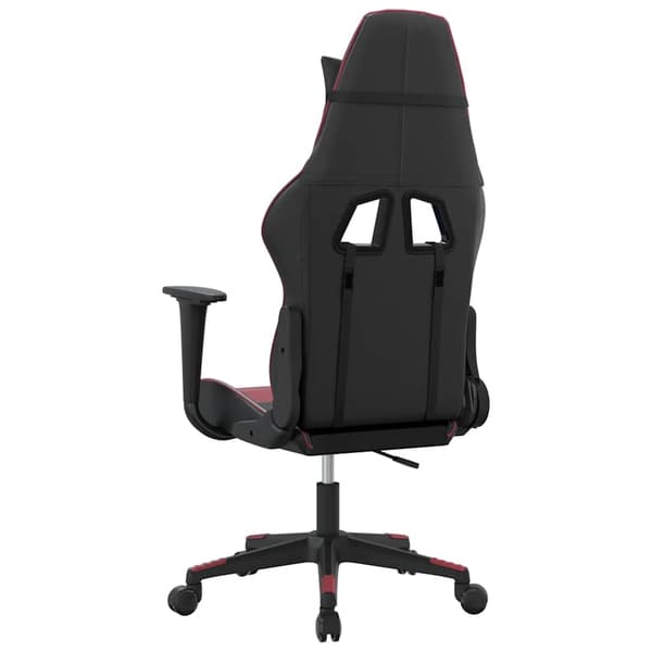 vidaXL massage-gamingstol, sort og bordeaux, kunstlæder
