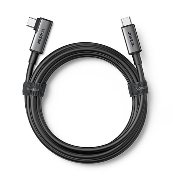 USB-C vinklet kabel med understøttelse af Oculus Quest 2 VR-briller 60W 5m sort