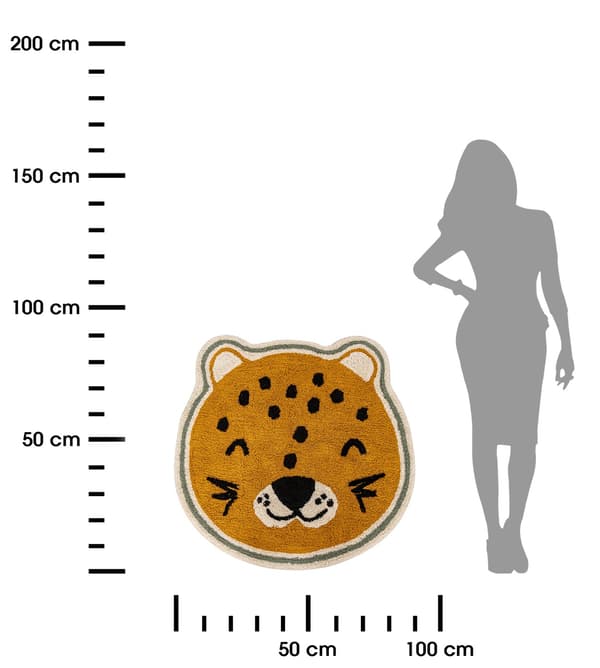 Lasten leopardikuvioinen matto 90 cm