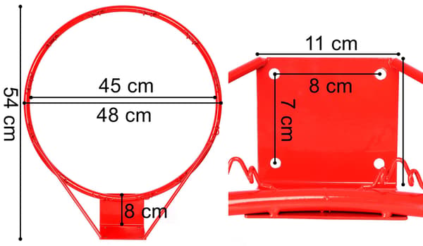 TOSSER basketballkurv med net 45 cm