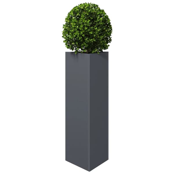 vidaXL Trädgårdskrukor, set om 2, antracit, triangulära, 30x26x75 cm