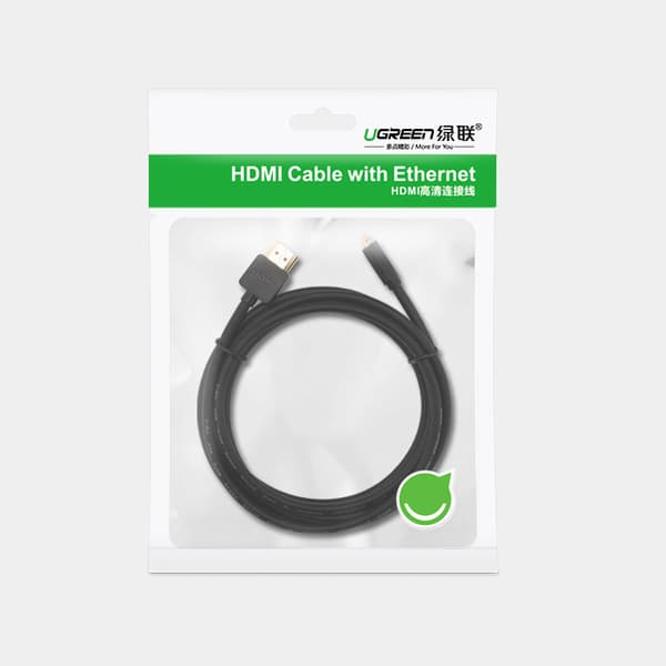 Lyd-videokabel microHDMI - HDMI 2.0 1m sort