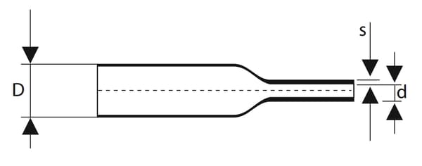 Krympslang Självslocknande 6,4 - 3,2 mm Vit 1 m