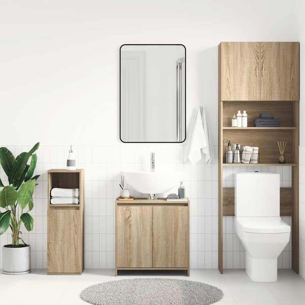 vidaXL badeværelsesskab Sonoma eg 60x33x61 cm spånplade