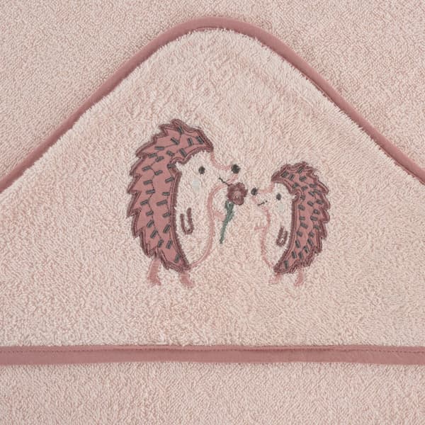 BABY68 håndklæde med hætte, lyserød, 100x100 cm