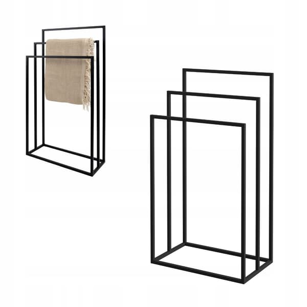 Nancy L musta metallinen pyyheteline 50x23x92