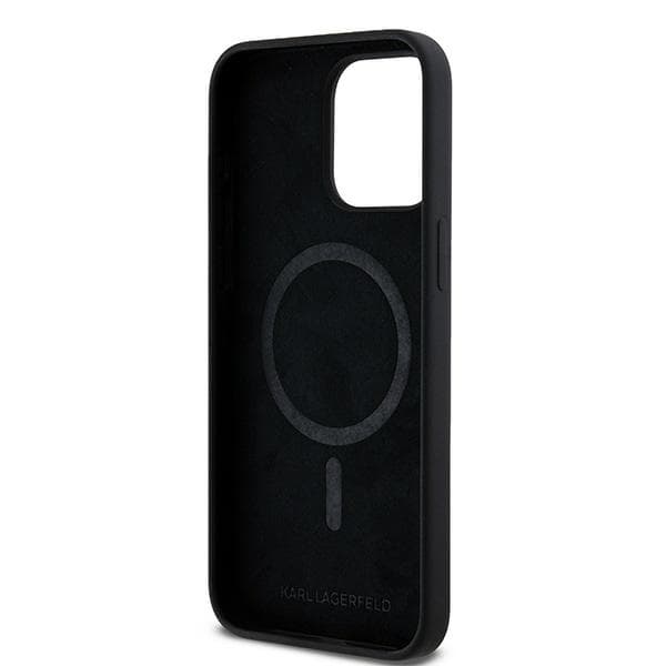 Karl Lagerfeld Silikone Choupette Head Magsafe-etui til iPhone 15 Pro Max, Sort