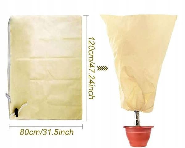 Vinterbeskyttelseshætte til planter 120x80 cm frostdæksel 2 stk. beige