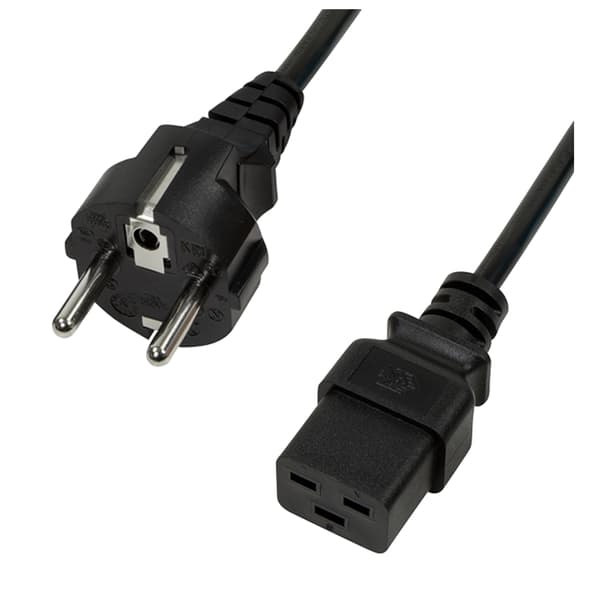 CEE 7/7 - IEC C19 -virtakaapeli 3m LogiLink CP153 - VDE, 16A, 3600W