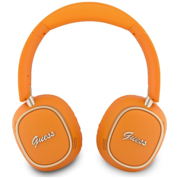 Guess Bluetooth ENC Rektangulära Metallskript Orange Over-Ear Hörlurar