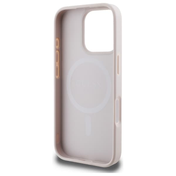 Guess 4G Ring Classic Logo MagSafe-etui til iPhone 16 Pro Max, lyserød