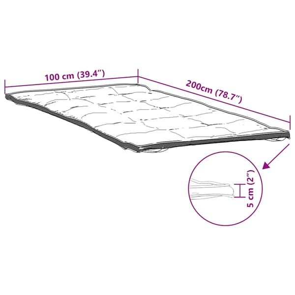 vidaXL Madrasskydd, Vit, 100x200 cm