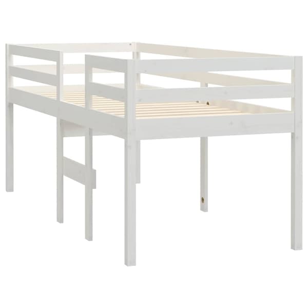 vidaXL Högsäng vit 75x190 cm massiv furu