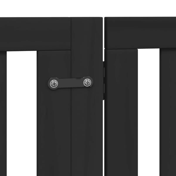 vidaXL foldbar hundegitter med dør 4 paneler sort 320 cm