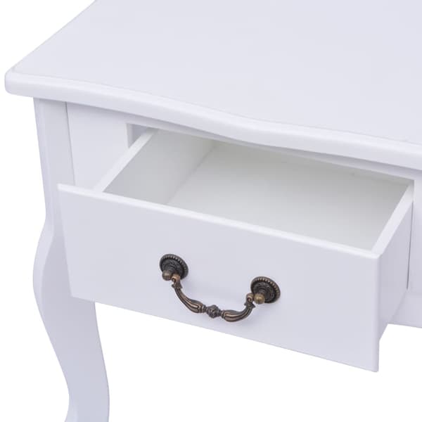 vidaXL Nattduksbord, set om 2, MDF, vit