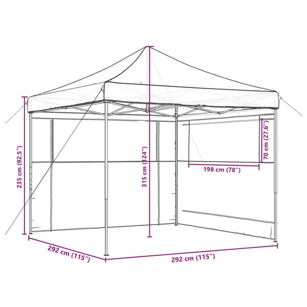 vidaXL 2-vægs pop-up festtelt brun