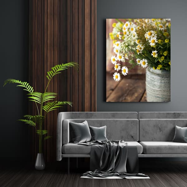 Lærredstryk Botanik Blomsterbuket 40x80 cm