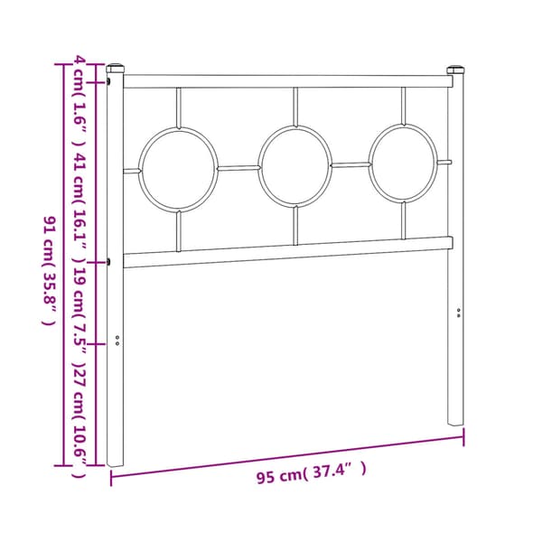 vidaXL metalsengegavl sort 90 cm
