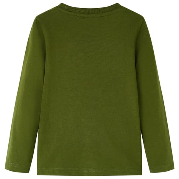 Barn långärmad T-shirt, mörk khaki, 128