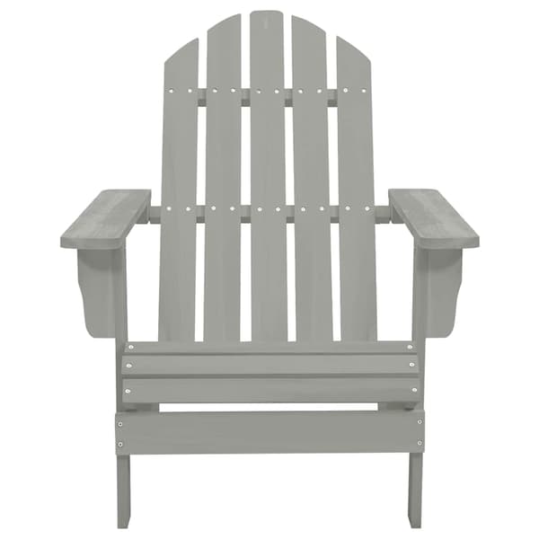 vidaXL Adirondack trädgårdsstol med bord, gran, grå