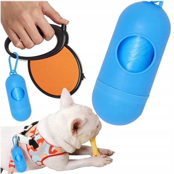 Blått hundbajspåsefodral 9,5 cm