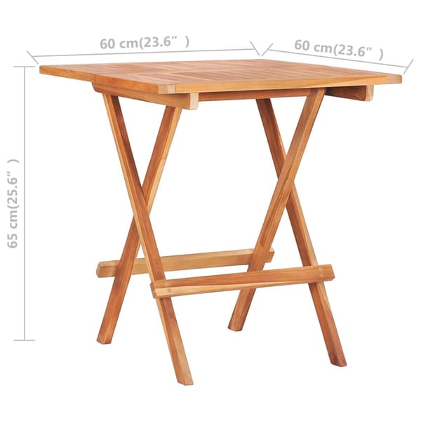 vidaXL 3-delat bistroset, gröna kuddar, teak