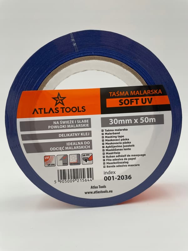 ATLAS TOOLS PRO BLÅ BLØD MALETAPE UV 14 dage 30mm/50m