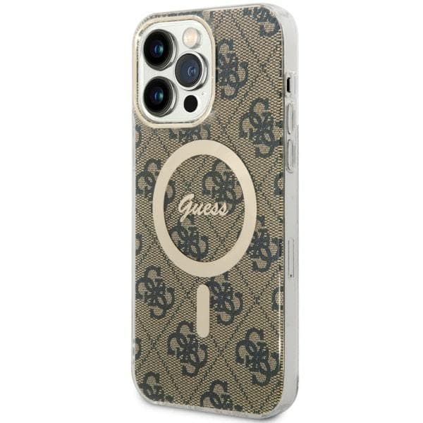 Guess IML 4G MagSafe-etui til iPhone 14 Pro Max, brun