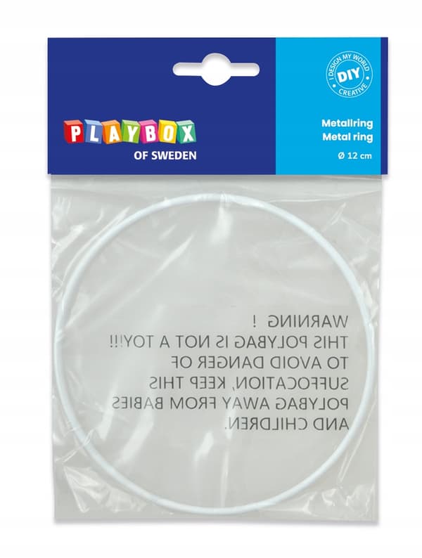 Metalring cirkel HVID til DIY Drømmefanger Makramé Dekoration Ø12cm