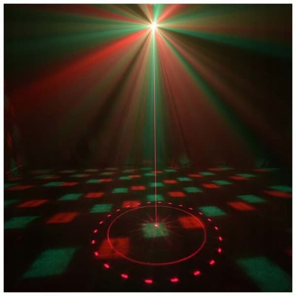 LIGHT4ME partyljus med 3 LED-effekter och discobelysning med laserboll