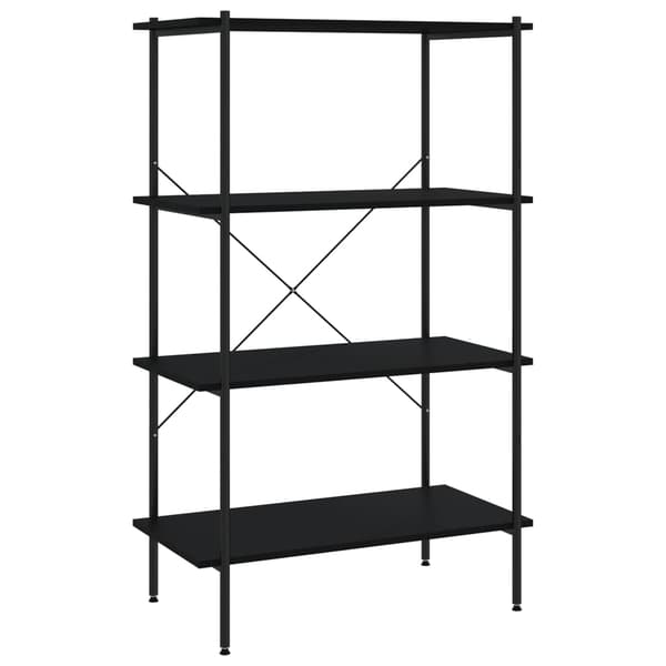 vidaXL 4-lags hylde, sort, 80x40x130 cm