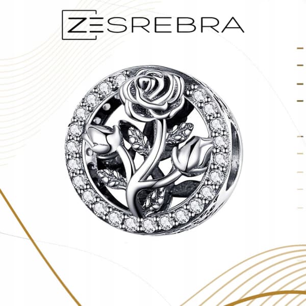 Rosberlocker silver 925 silver rosblomma pärlhänge berlocker pr 925