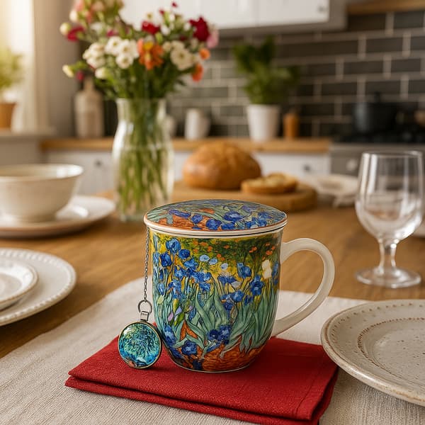 IRISES Van Gogh 400 ml mugg med infuser och hänge