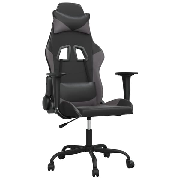 vidaXL gamingstol, sort og grå, kunstlæder