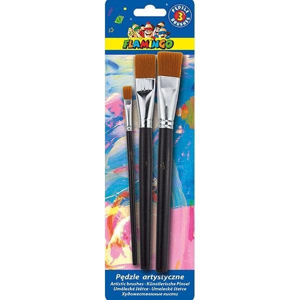 Flade kunstnerpensler 3 stk.