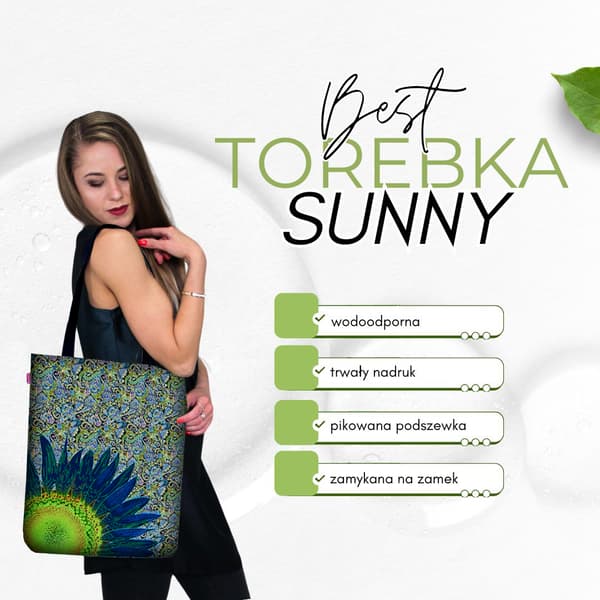 SUNNY kanvas taske - Blå blomst