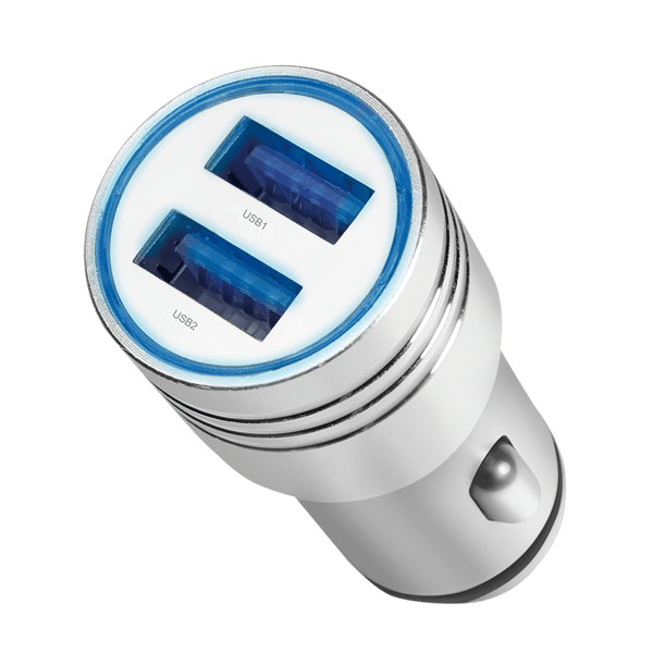 Logilink 10,5W USB-billader med nødhammer 2xUSB 5V/2,1A