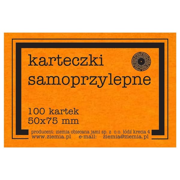 Fluo selvklæbende notesblok 50x75mm 100K orange.