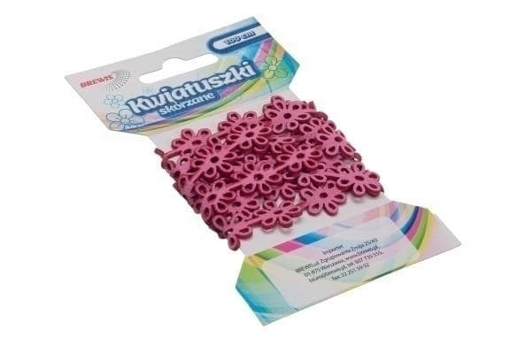 Læder blomsterkæde 1m pink