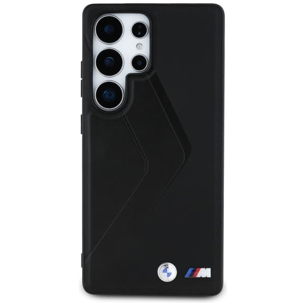 BMW MagSafe-lædercover med overdimensionerede striber til Galaxy S25 Ultra, sort