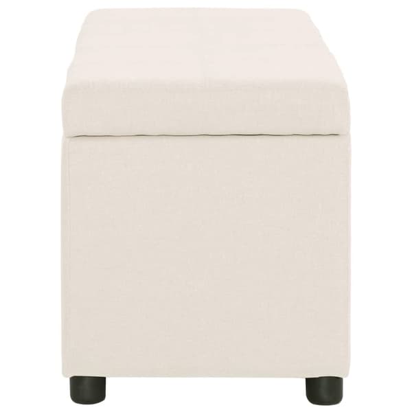 vidaXL Förvaringsbänk 116 cm krämfärgad polyester