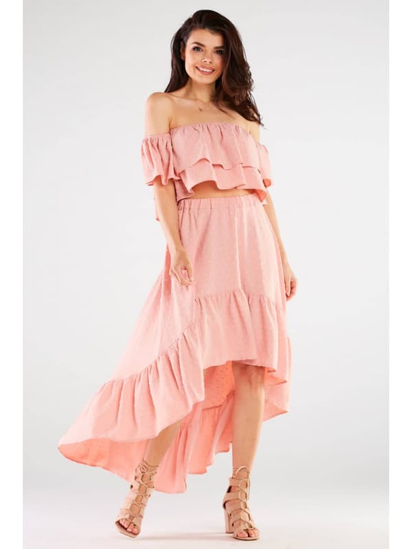 Sommer, luftig bluse, pudderrosa L/XL