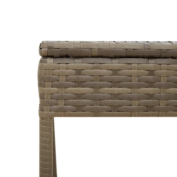 vidaXL dagseng med baldakin og bord, grå, polyrattan