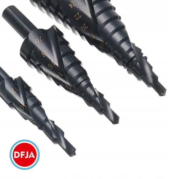 Stegkoniska borrbits, set om 3