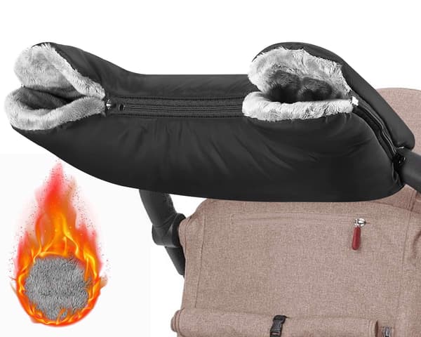 Svart handvärmare för barnvagn