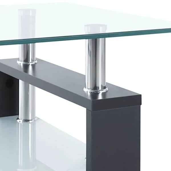 vidaXL Soffbord, grått-transparent, 95x55x40 cm, glas