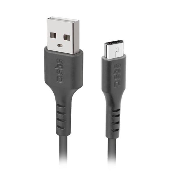 USB-A - Micro-USB 1m kabel - sort