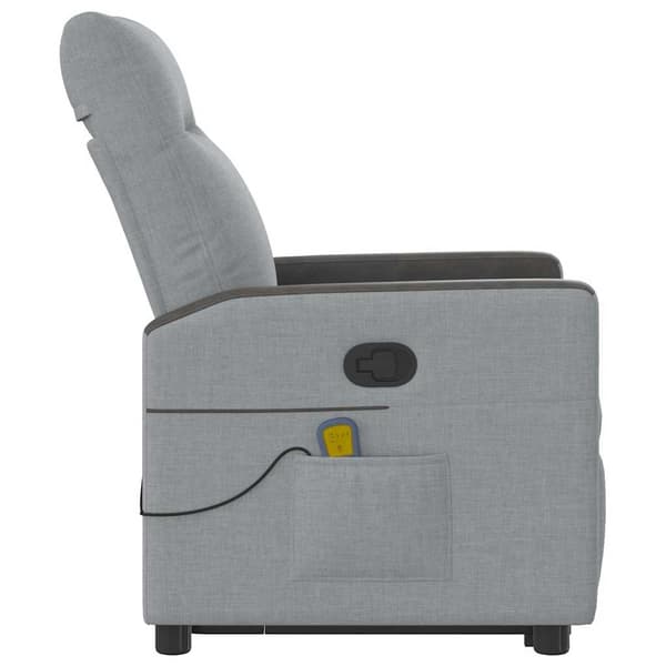 vidaXL Lyftbar massagefåtölj ljusgrå tyg